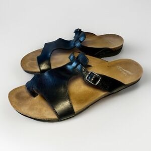 Dansko Women's Remi Cork Leather Sandals Size EU40/US9/9.5 Black w/box